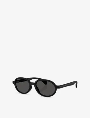 MONCLER ME8006 Caprice Oval-Frame Injected Sunglasses in BLACK, additional product view 2
