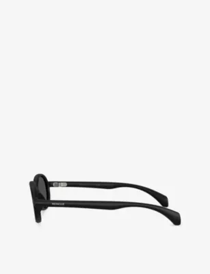 MONCLER ME8006 Caprice Oval-Frame Injected Sunglasses in BLACK, additional product view 3