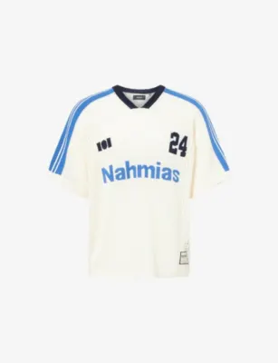 NAHMIAS 24 Open-Knit Soccer Jersey Cotton T-Shirt