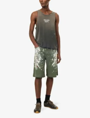 GALLERY DEPT Logo-Print Oversize Cotton Vest Top detail 2