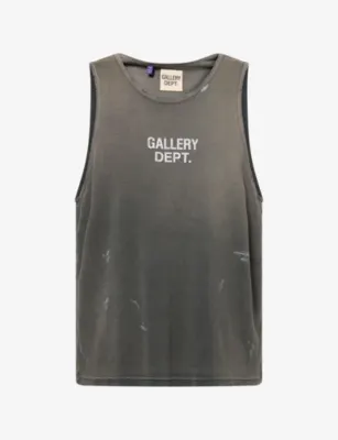 GALLERY DEPT Logo-Print Oversize Cotton Vest Top