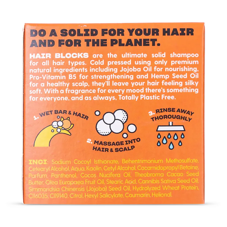 Shower Blocks Solid Shampoo - Ginger & Agave Nectar