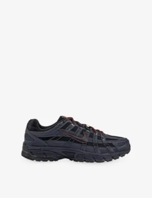 For Him P-6000 Leather and Mesh Trainers - 12 in OFF NOIR LT CRIMSONGRIDI – Mens | Trainers | Lace up trainers