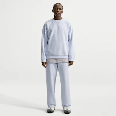 Nike Solo Swoosh Men's Fleece Open-Hem Trousers - Football Grey/Football Grey/White