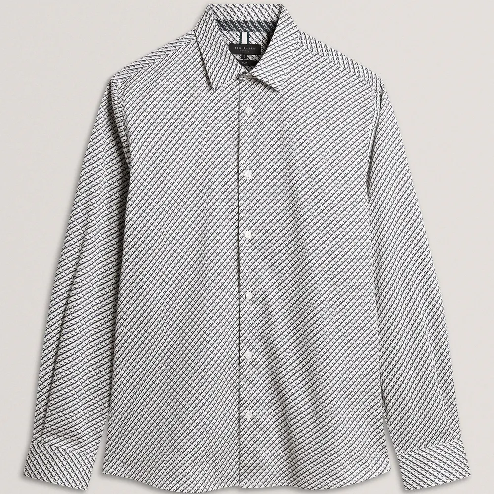Ted Baker Mens LS Slim Geo Long Sleeve Patterned Shirt