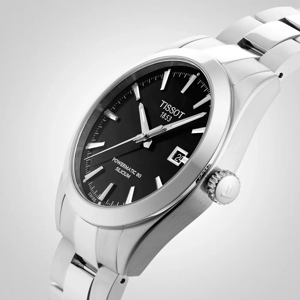 Tissot Gentleman Powermatic 80 Silicium 40mm Mens Watch Black in Black, additional product view 2