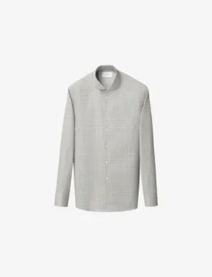 ETON Check-Print Slim-Fit Cotton-Twill Shirt - MID GREEN - 15.75 detail 2