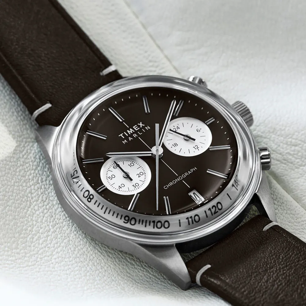 Timex Marlin Jet Quartz Chronograph 40mm Mens Watch Brown in Brown, additional product view 2