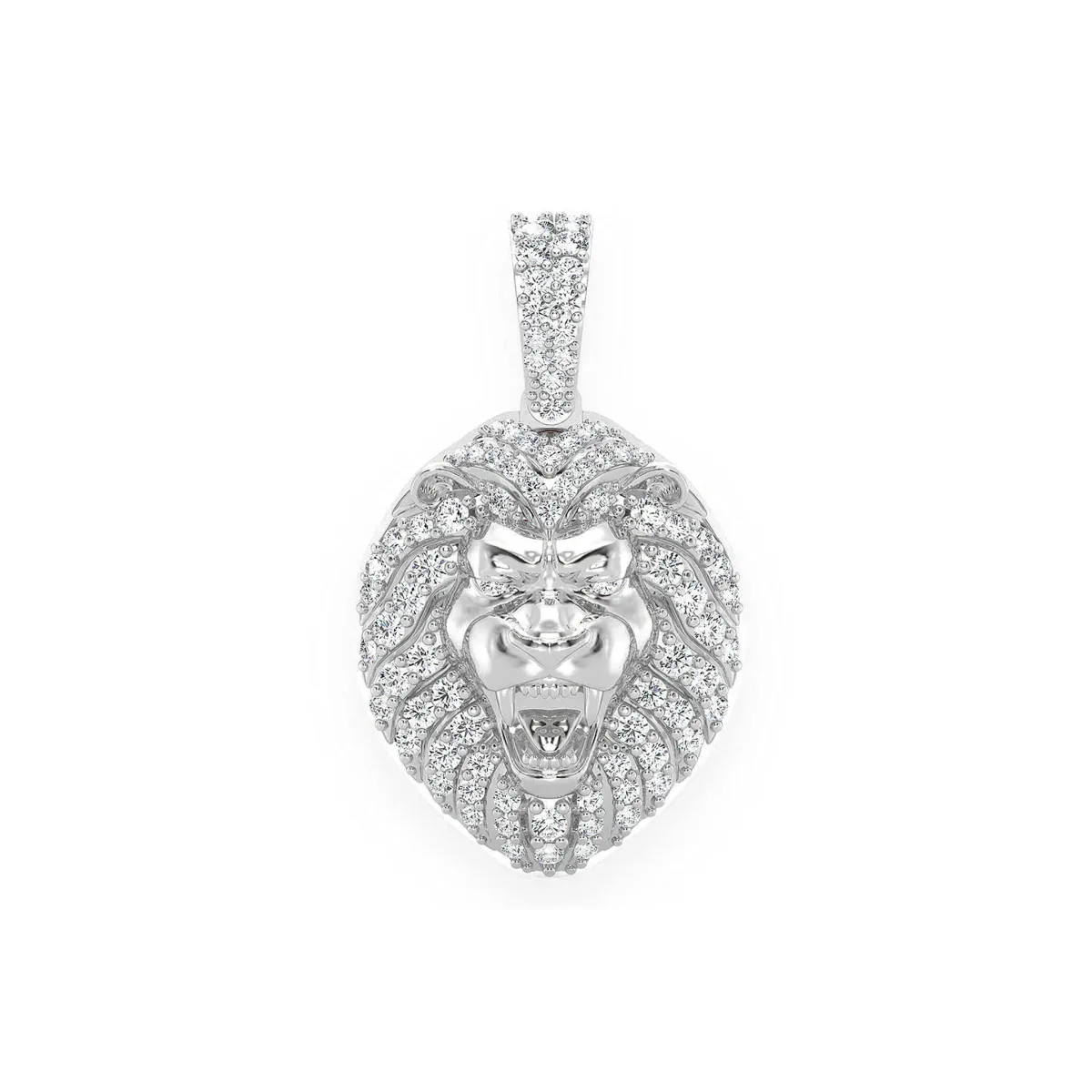 For Him Lion Head Diamond Pendant in 0.50ctw / White Gold – Pendant