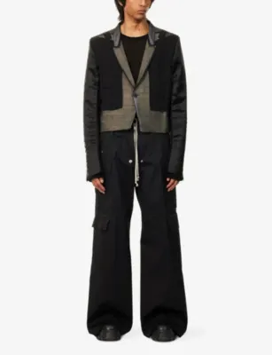 RICK OWENS Cargobelas Flared Stretch-Cotton Trousers detail 2