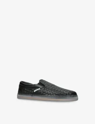 BOTTEGA VENETA Serena Leather Trainers - EUR 43 / 9 UK MEN in BLACK, additional product view 3