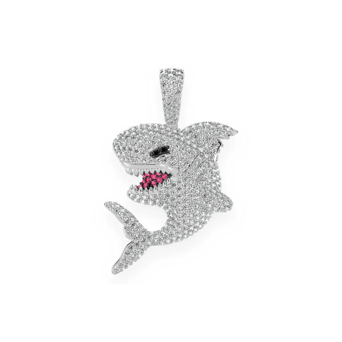 For Him Shark Diamond Pendant in White Gold – Pendant