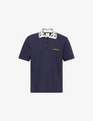 CASABLANCA Laurel Pique Cotton Polo T-Shirt