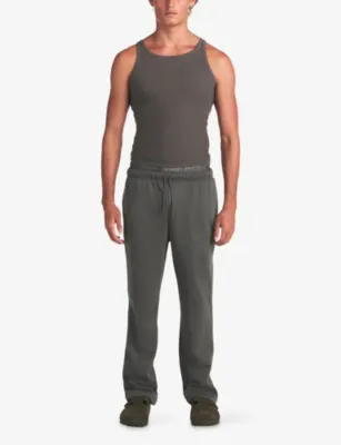 SKIMS Fleece Lounge Classic Straight-Leg Cotton-Jersey Jogging Bottoms detail 2