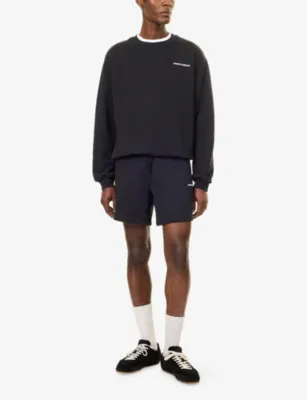 THE COUTURE CLUB Micro Copyright Logo-Print Cotton Shorts detail 2