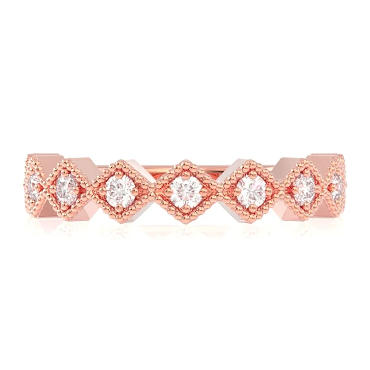 For Him Slim Diamond Stackable Ring in Rose Gold / Natural Diamond – Ring