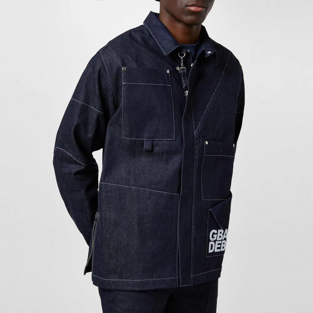 Gbadebo Men's Patchwork Workwear Organic Cotton Long Sleeve Oversized Fit Field Jacket