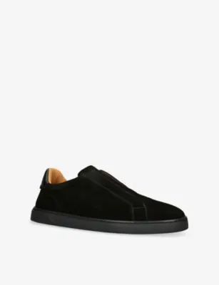 MAGNANNI Cowes Laceless Suede Trainers - EUR 44.5 / 10.5 UK MEN in BLACK, additional product view 3