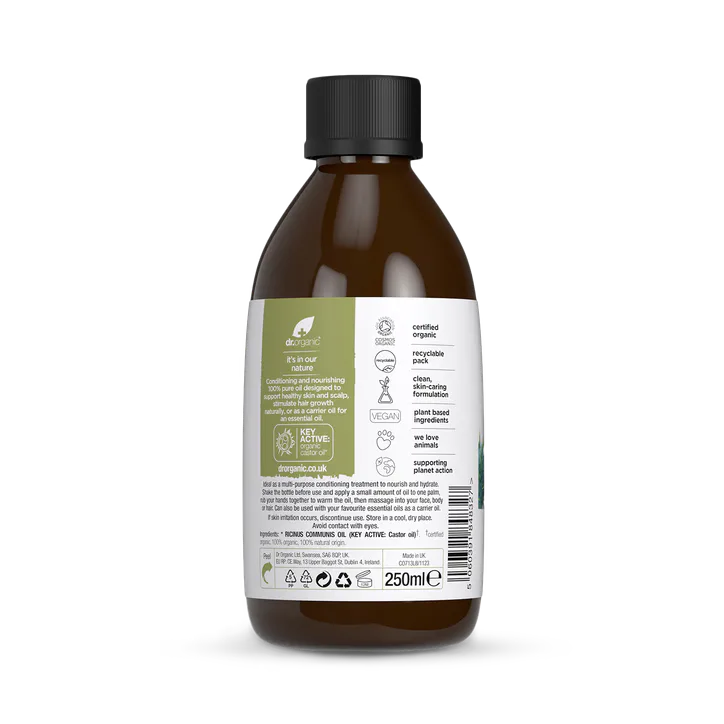 Dr Organic 100% Pure Castor Oil 250ml detail 2
