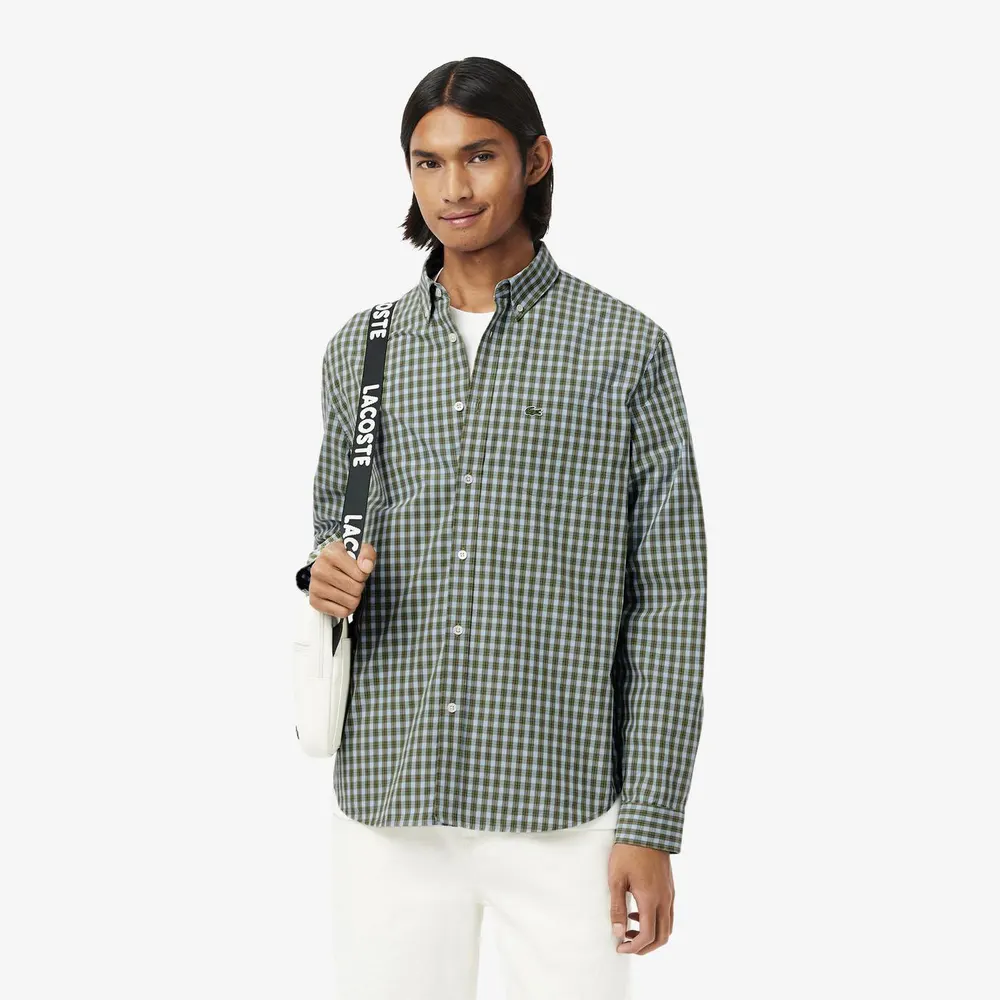Lacoste Regular-Fit Plaid Poplin Shirt detail 2