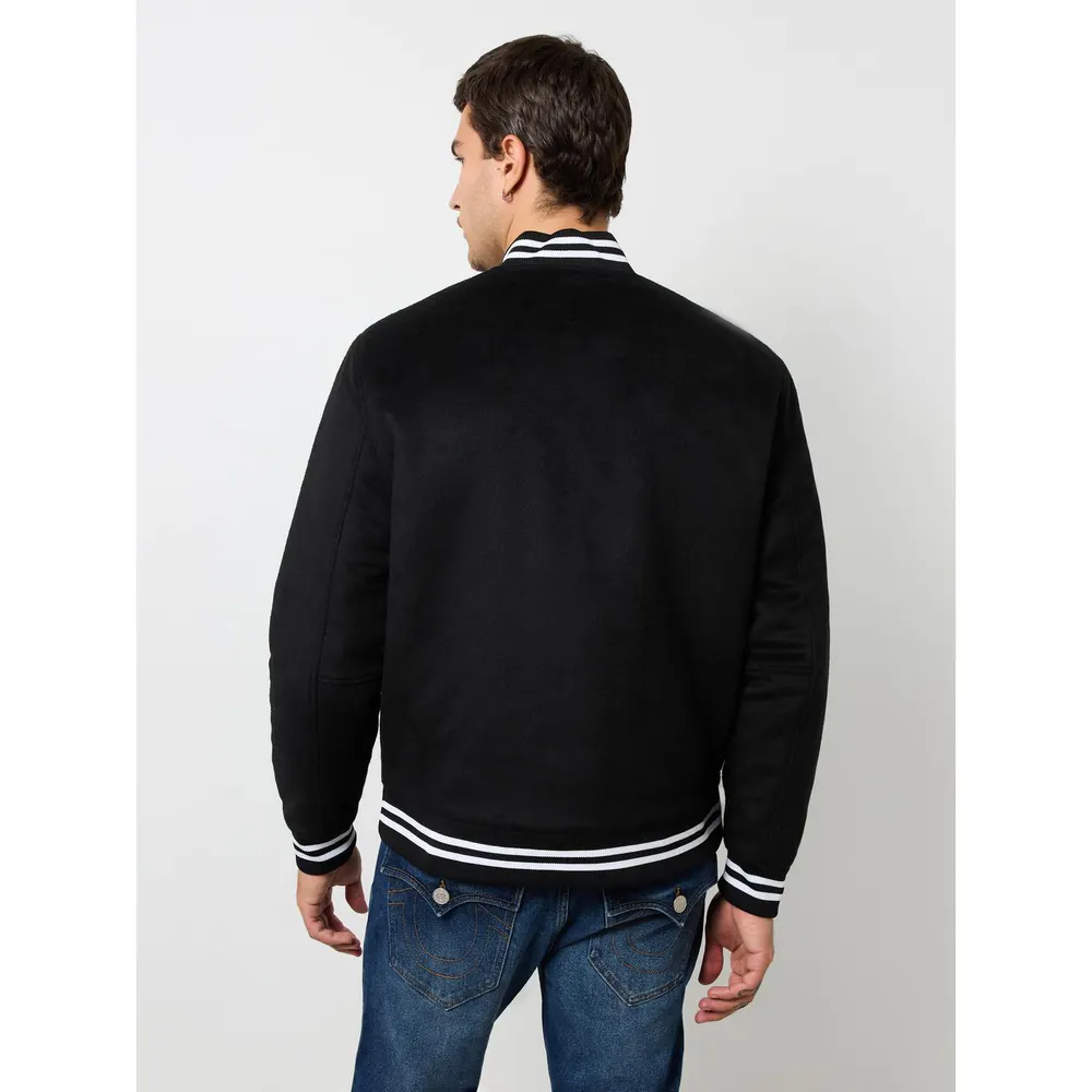 True Religion Men's Wool Horseshoe Long Sleeve Varsity Jacket detail 2