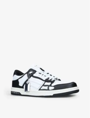 AMIRI Skel panelled leather low-top trainers - EUR 46 / 12 UK MEN in BLK/WHITE, additional product view 3