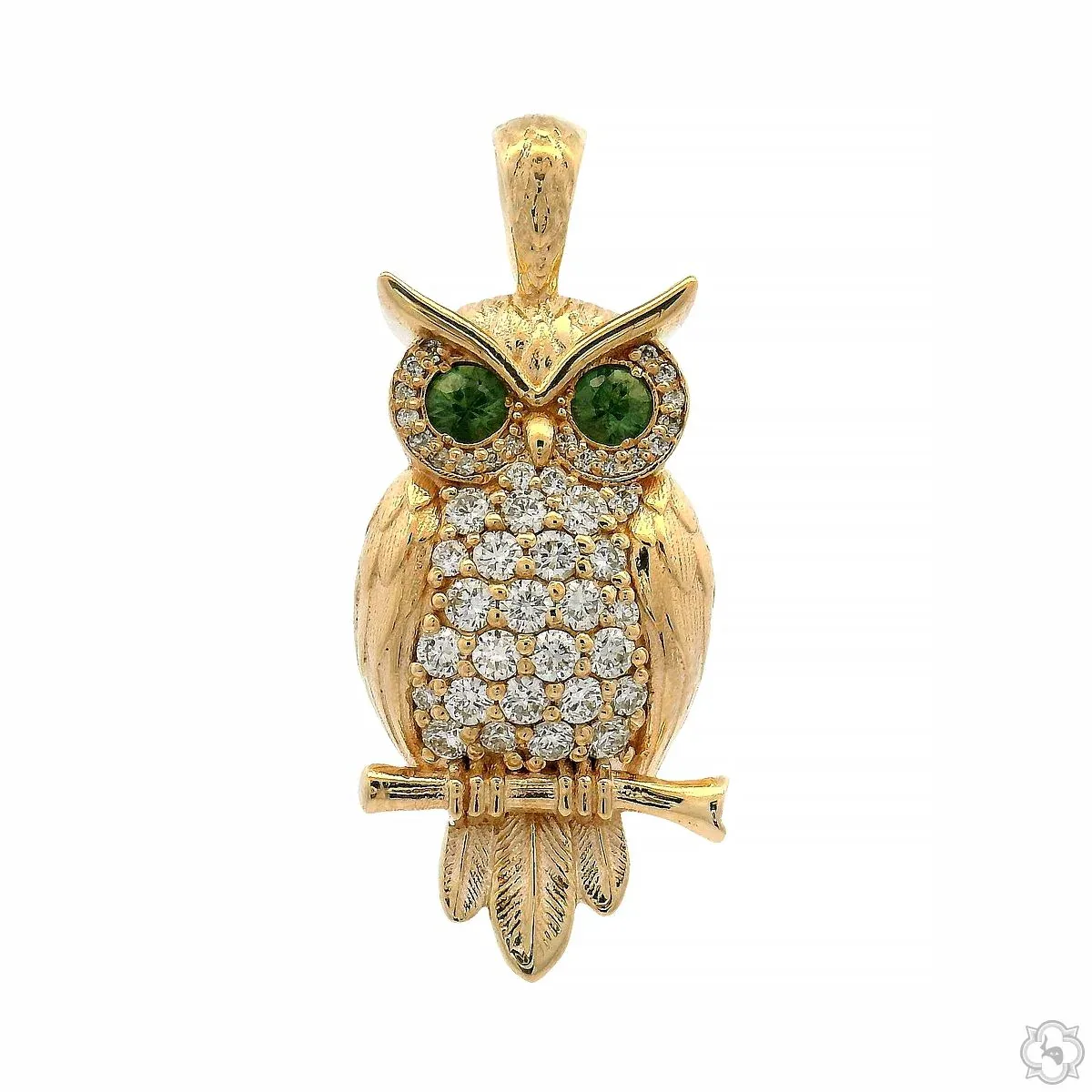 RINA - For Him CUSTOM Sapphire-Eyed Owl Diamond Pendant 70769 in Rose Gold – Pendant