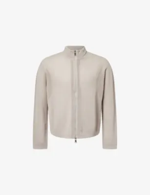 MKI MIYUKI-ZOKU Loose Gague Knitted Cotton And Linen Track Jacket