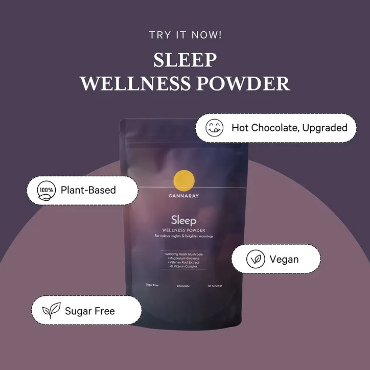 Cannaray Sleep Wellness Powder Chocolate (30 Servings) 150g, additional product view 3