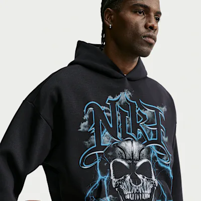 Nike Standard Issue Men's Brushed Pullover Basketball Hoodie - Black/Light Current Blue/Pale Ivory in Black/Light Current Blue/Pale Ivory – Nike men's and unisex