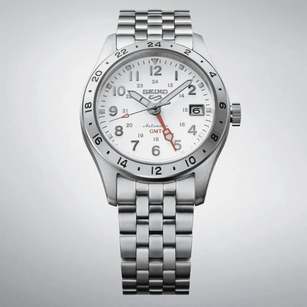 Seiko 5 Sports ‘Overwhite’ Field GMT 39.5mm Mens Watch White detail 2