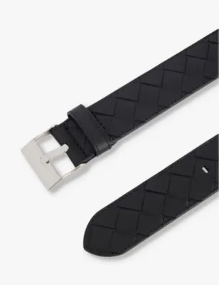 BOTTEGA VENETA Double-weave branded leather belt - 30 detail 2