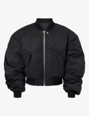 RICK OWENS Flight Ribbed-Trim Cotton-Blend Bomber Jacket