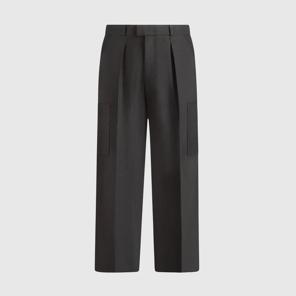 Maniere De Voir Men’s Relaxed Fit Pleated Pocket Trousers