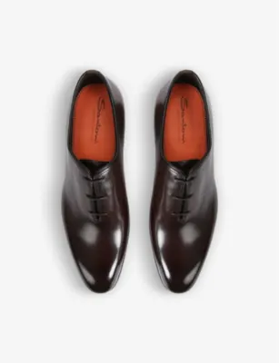 SANTONI Carter wholecut leather Oxford shoes - EUR 46 / 12 UK MEN in DARK BROWN, additional product view 2