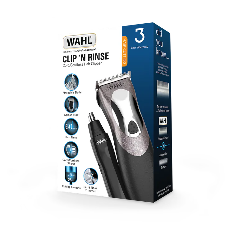 WAHL 9639-617 Clipper & Trimmer Kit Clip N Rinse