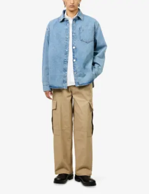 AMI PARIS Embossed-Logo Patch-Pocket Denim Shirt detail 2