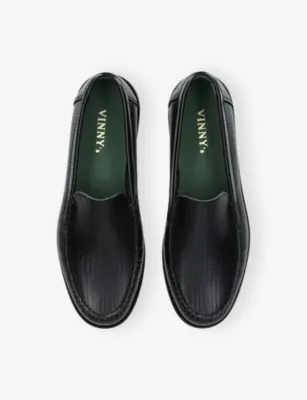 VINNY'S Martel Leather Loafers - EUR 42 / 8 UK MEN in BLACK, additional product view 2