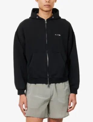 COLE BUXTON Surf Embroidered-Logo Cotton Hoodie detail 3
