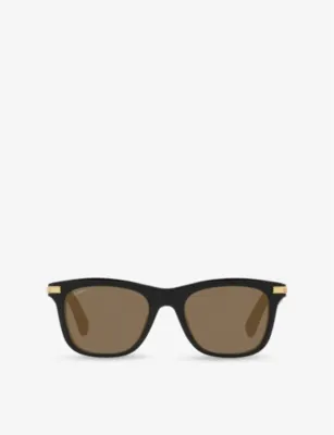 CARTIER CT0396S rectangle-frame tortoiseshell acetate sunglasses