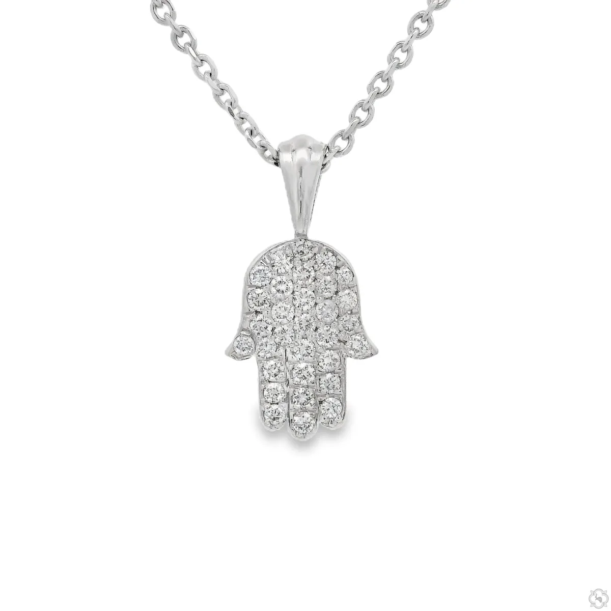 RINA - For Him FACTORY Pave Diamond Hamsa Pendant Set - Small 70801 in Rose Gold / 18 Inches – Pendant Set