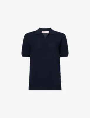 ORLEBAR BROWN Roddy Open Mesh-Stitch Woven Polo Shirt