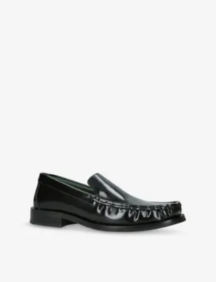 VINNY'S Michel Leather Loafers - EUR 44 / 10 UK MEN in BLACK, additional product view 3