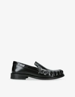 VINNY'S Michel Leather Loafers - EUR 44 / 10 UK MEN in BLACK – Mens | Loafers