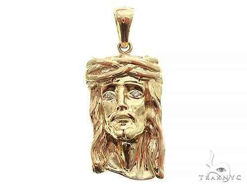 RINA - For Him FACTORY Small Solid 10K Gold Jesus Pendant 56770 in Rose Gold – Pendant