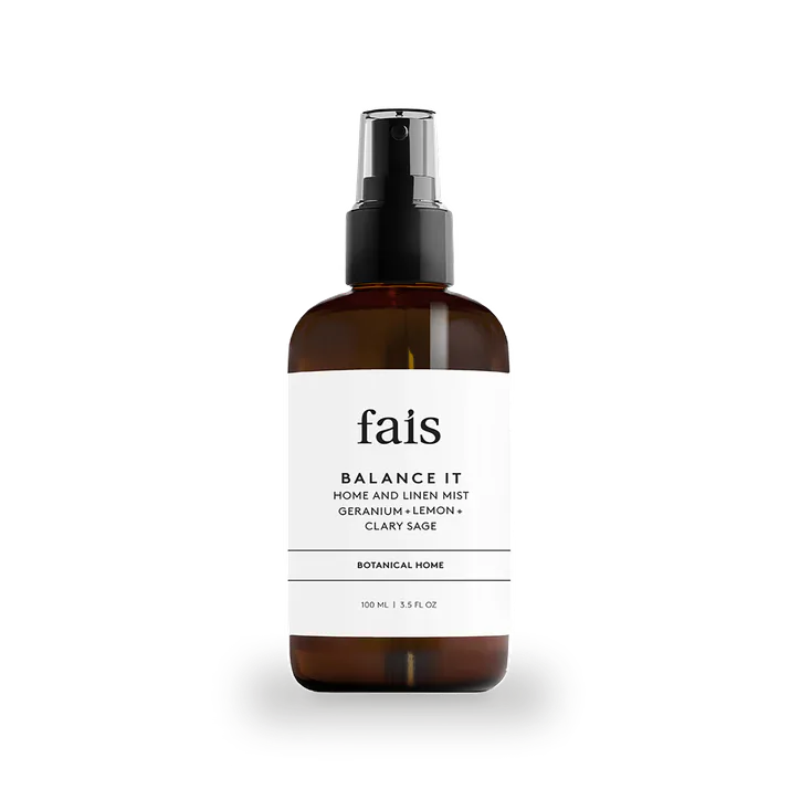 Fais Balance It Home & Linen Mist with Essential Oils – 100ml - Geranium, Lemon & Clary Sage