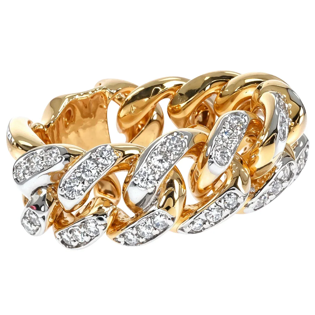 RINA - For Him FACTORY 14k Yellow Gold Diamond Miami Cuban Ring 64776 in Rose Gold – Ring
