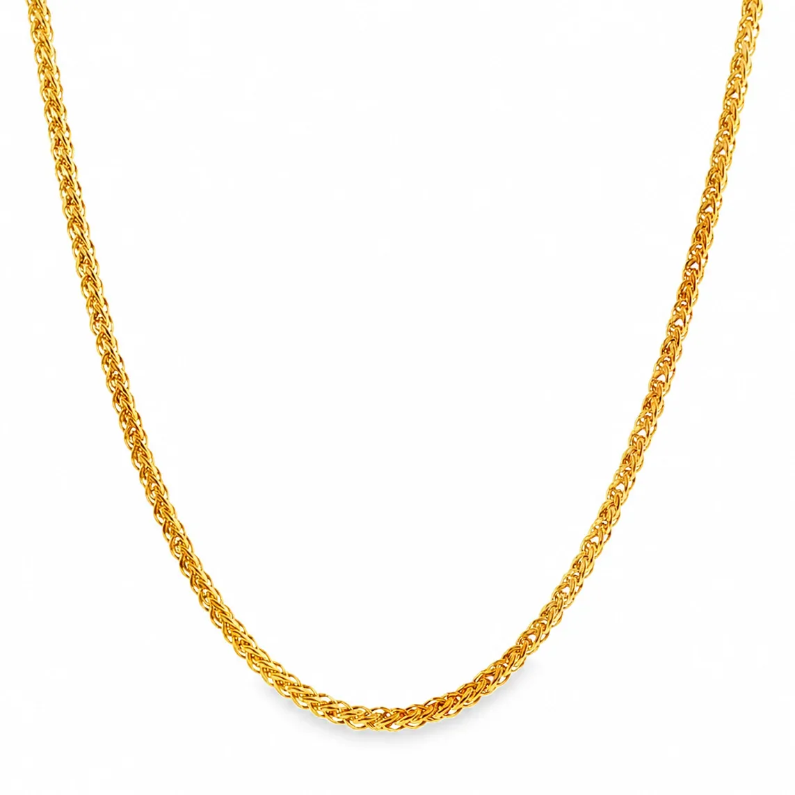JALGAS - COLUMBUS JEWELRY 21K Gold Square Wheat Chain 2mm 71478 in Yellow Gold / 18 Inches – Chain