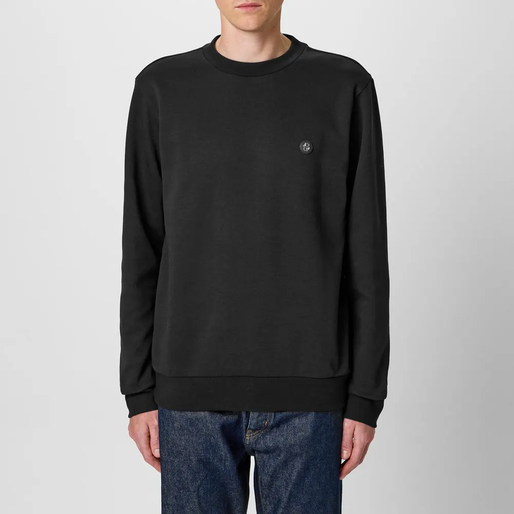 Boss Men's Logo Patch Cotton Long Sleeve Crew Sweatshirt detail 2