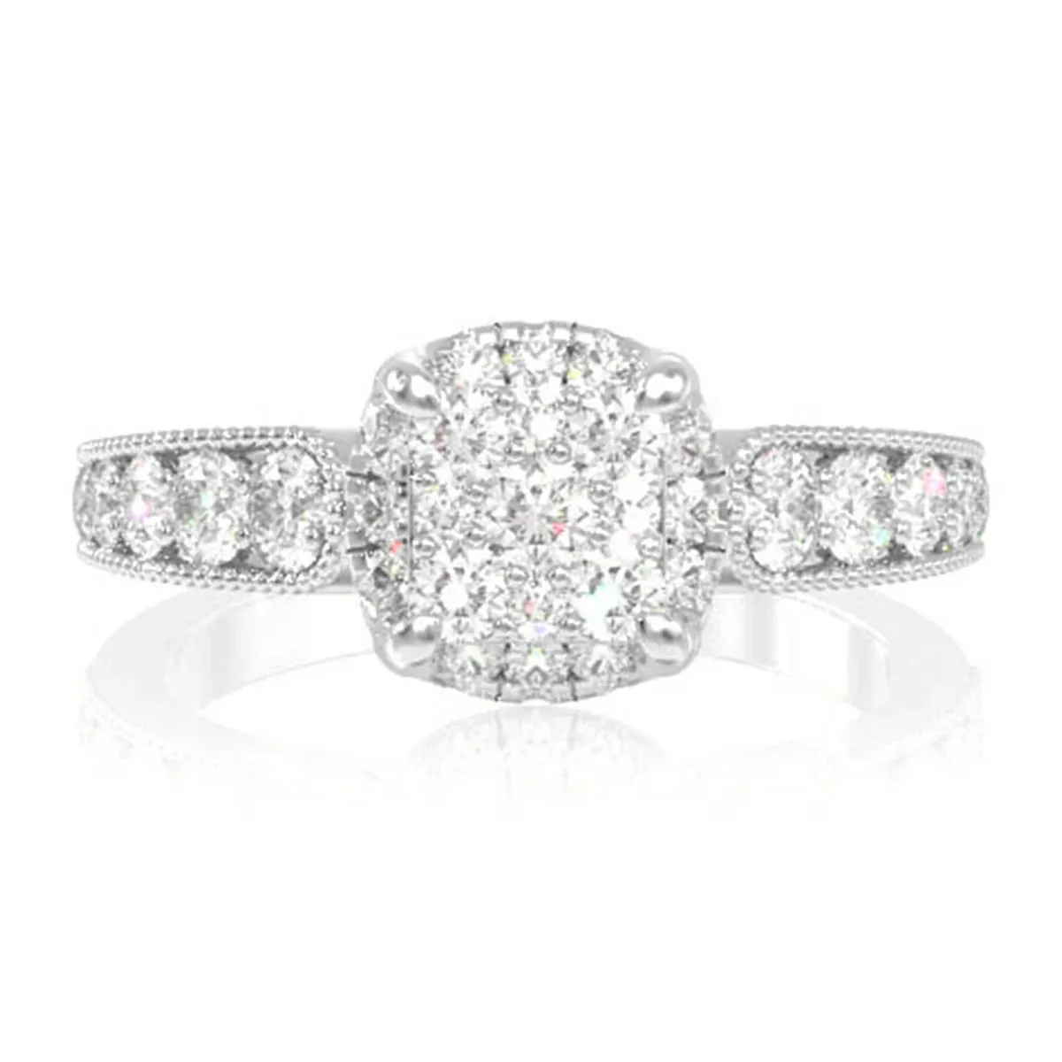 For Him Antique Square Cluster Halo Diamond Ring in Rose Gold / VS / Natural Diamond – Ring